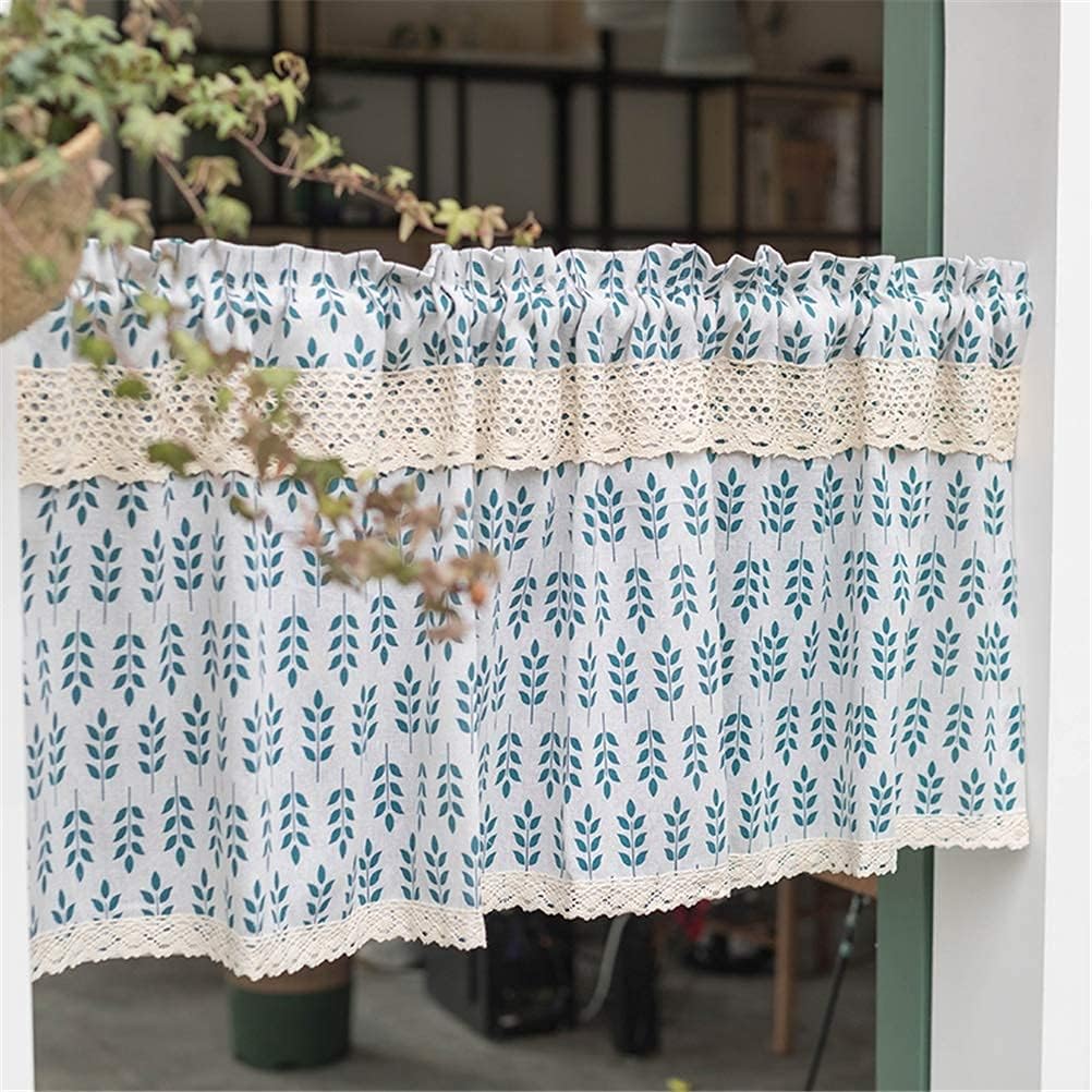 Short Curtains, Blackout Curtains, Curtain House Style Bistro Curtain Semitransparent Short Curtain Lace Cafe Curtain Kitchen Curtain 1Pc,140x90cm Home Kitchen Decor Short Curtain (140x150cm)(140x180