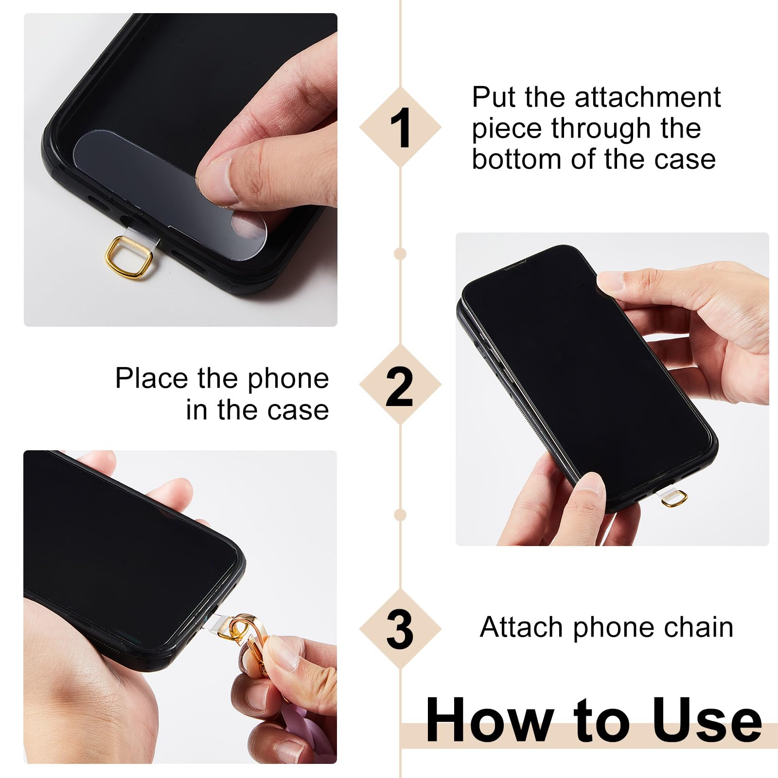 Ecation 2 x Handy-Umhängeband, universelle Crossbody-Handykette/Schlüsselband, leichte Crossbody-Telefonschlaufe und Handy-Handgelenkschlaufe mit 2 x Handy-Halteband für Damen, Einkaufen, Reisen