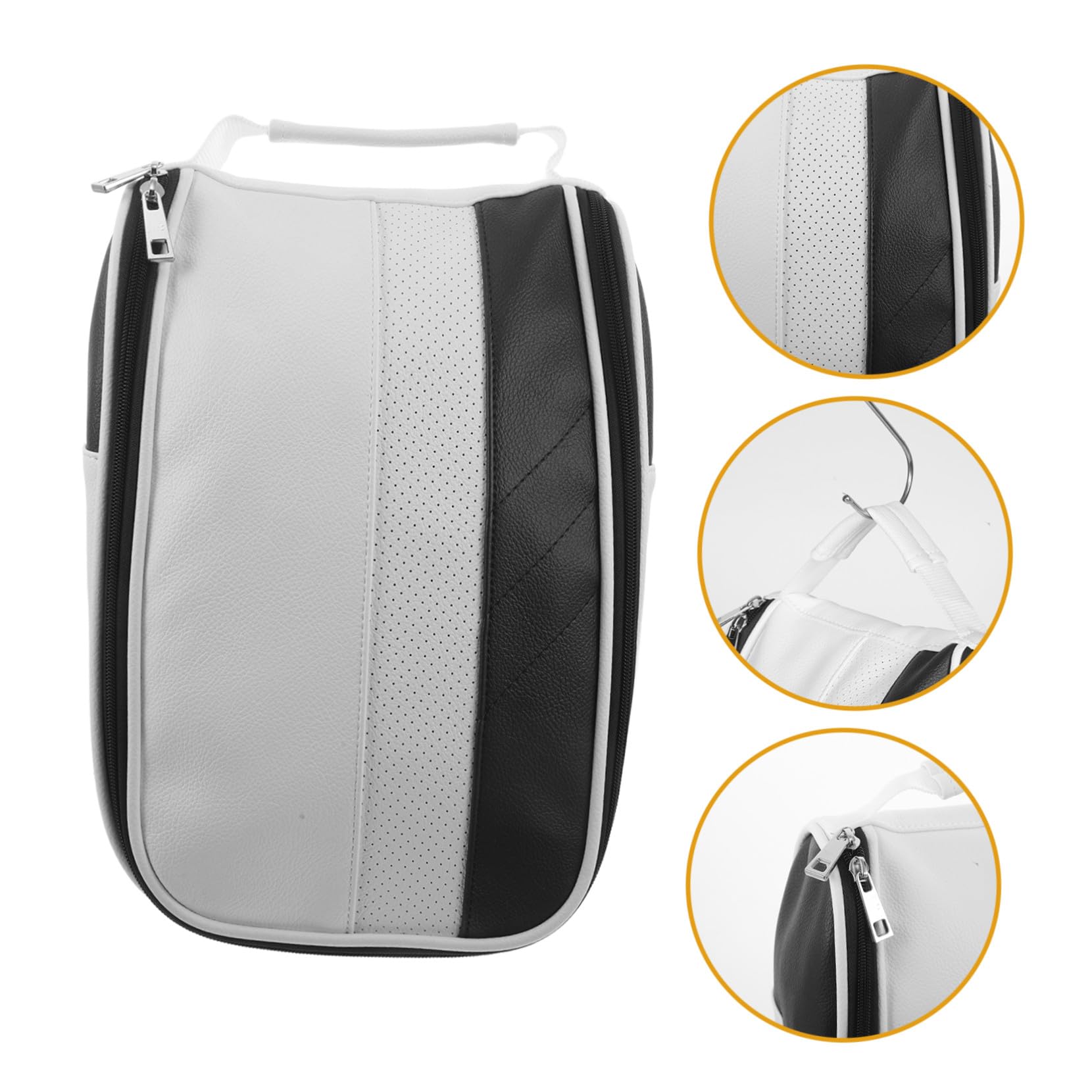 Toyvian Atmungsaktive wasserdichte Golf Schuh Tasche aus Kunstleder mit Reißverschluss Staubdicht Kompakt und Tragbar für Herren Outdoor Sport und Reise Organizer