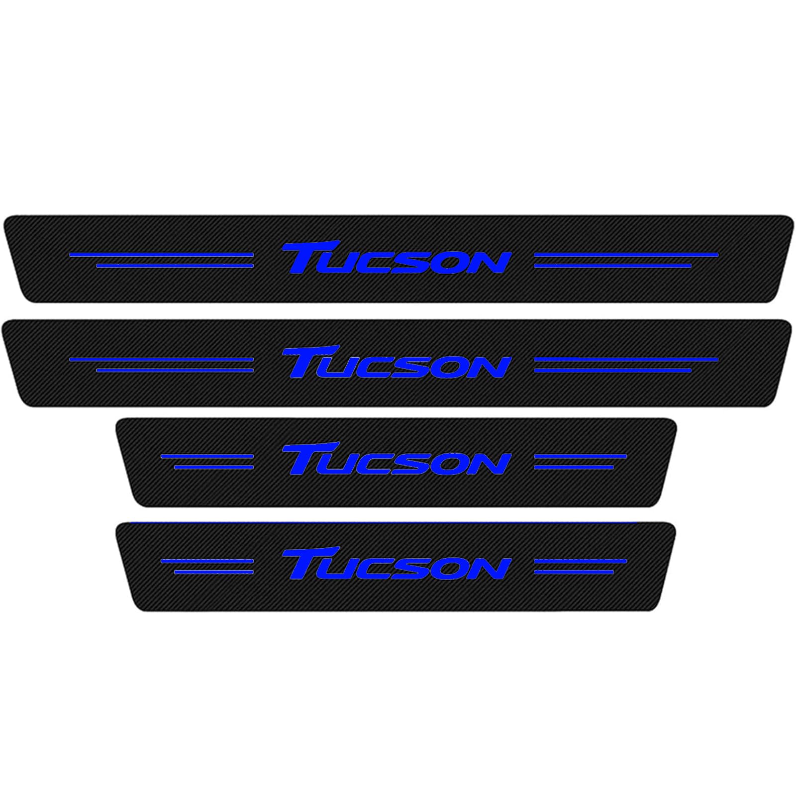 KAFMZEP Car Door Sill Protector for Hyundai Tucson JM TL NX4 4PCS Car Door Sill Scuff Plate Carbon Fiber Stickers Accessories,Blue