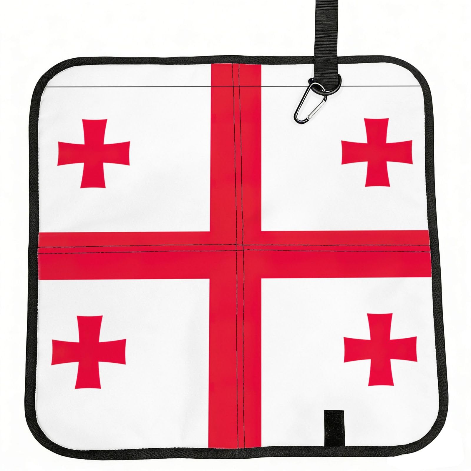 OKFSTY Flag Of Georgia Print Fold Away Seat Cushion Portable Outdoor Pad Polyester Bleacher Bench Mat Travel Picnic Pad