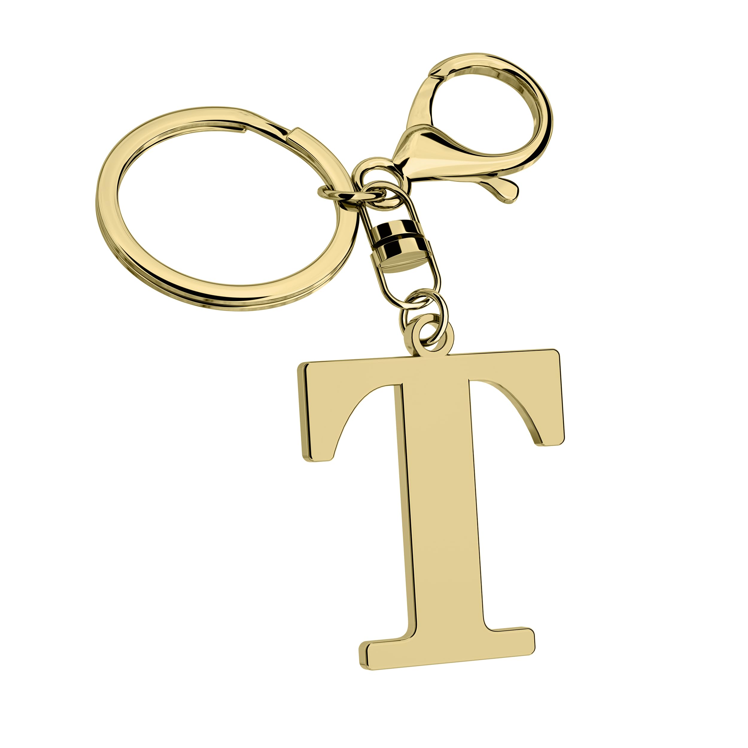 Stainless Steel Gold Letter A-Z Keychain for Women Men, Initial Letter Pendant with Key Ring, Charms for Key Backpack Bag