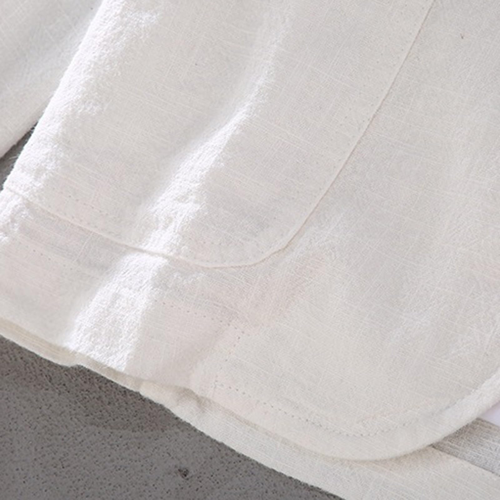 Giacca da uomo leggera per il tempo libero, giacca da uomo in lino, con due bottoni, con colletto a risvolto, vestibilità comoda, a maniche lunghe, con 3 tasche, per tutti i giorni, lavoro, tempo