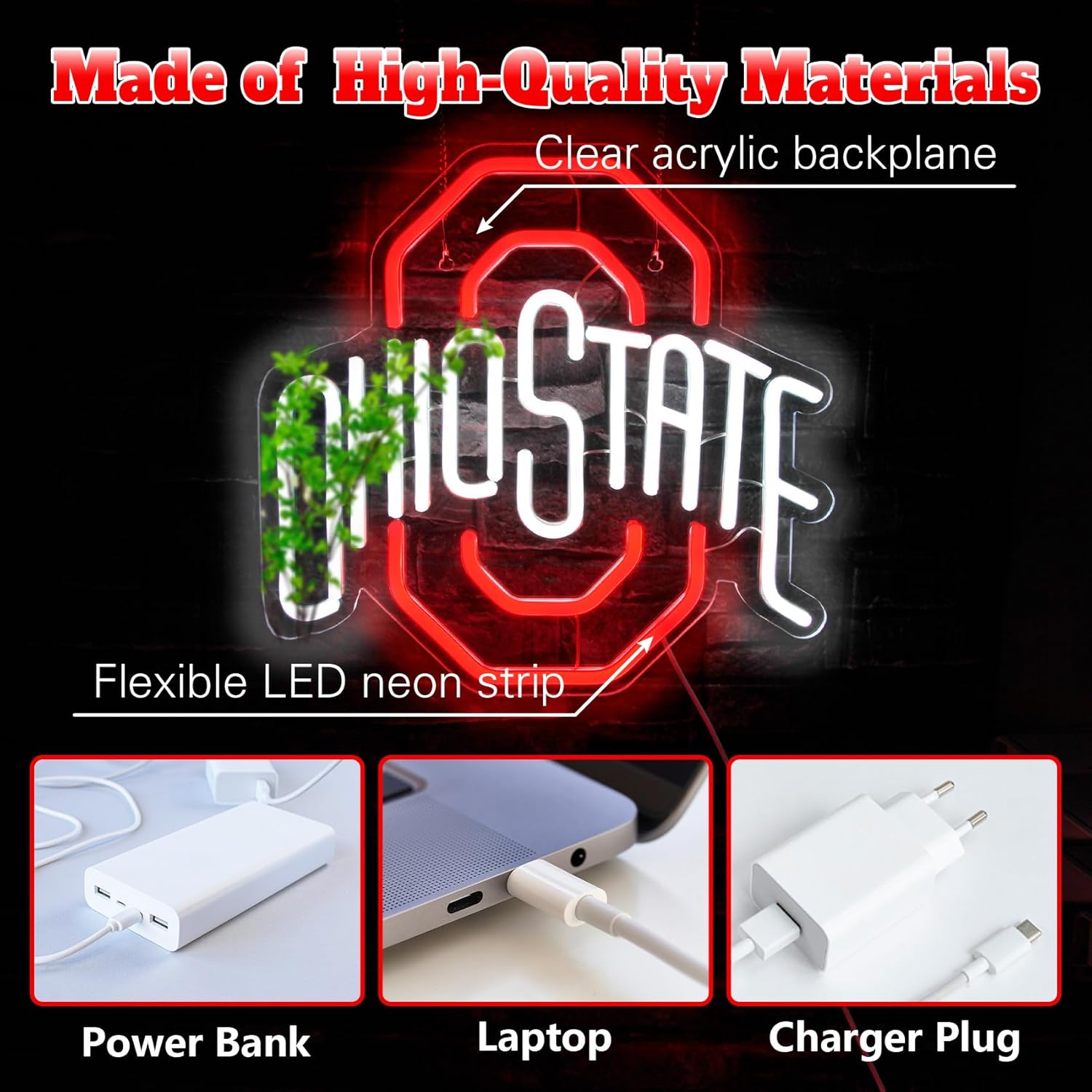 WINONDE Football Neon Signs for Wall Decor University Football Team Neon Lights for Bedroom Led Signs Suitable Christmas Gift - Image 2