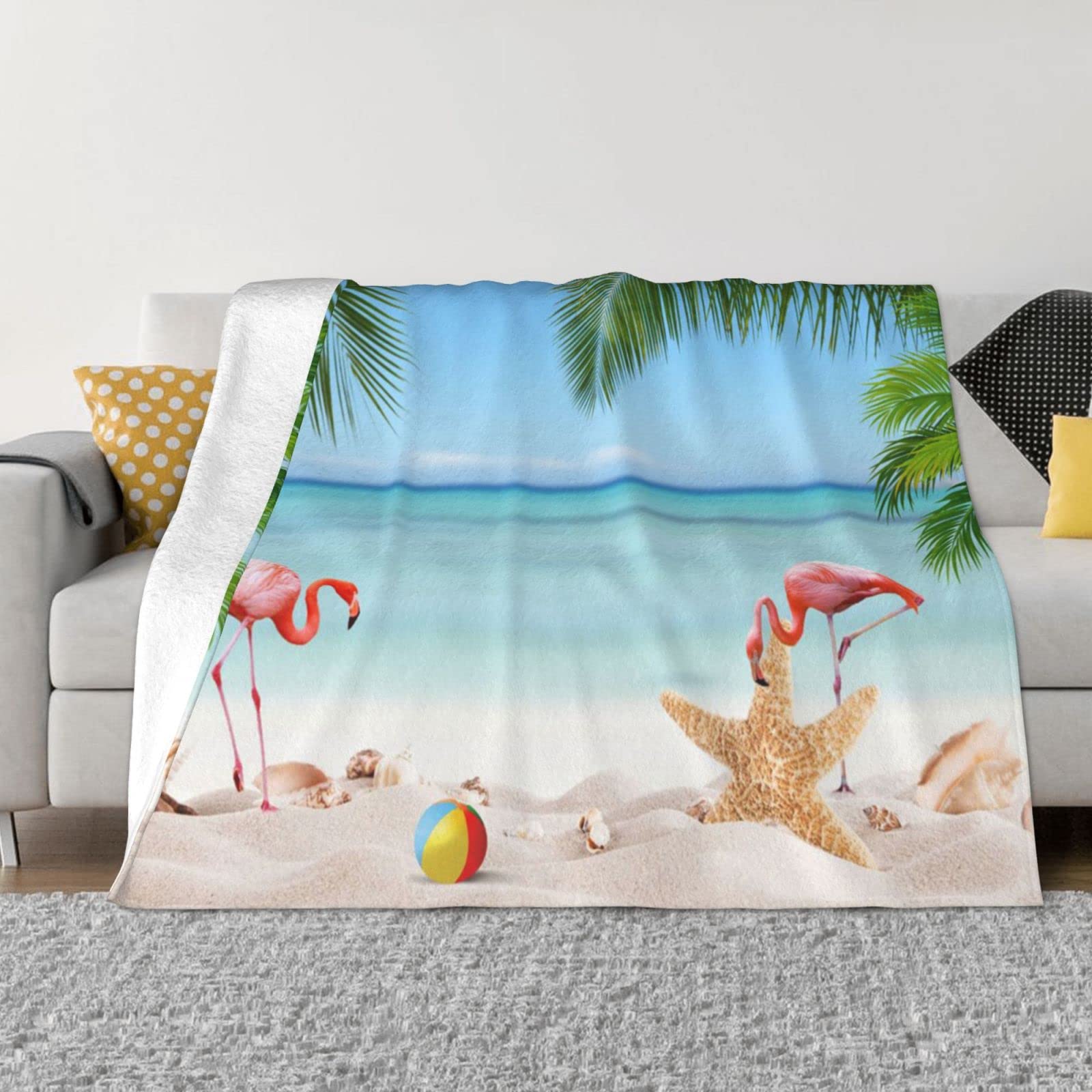 Couverture chaude anti-boulochage flanelle Island Vacation pour lit et sofa