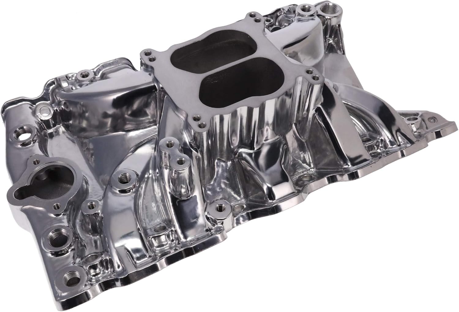 Top Street Performance Dual Plane Aluminum Intake Manifold for Oldsmobile Small Block V8 - Polished