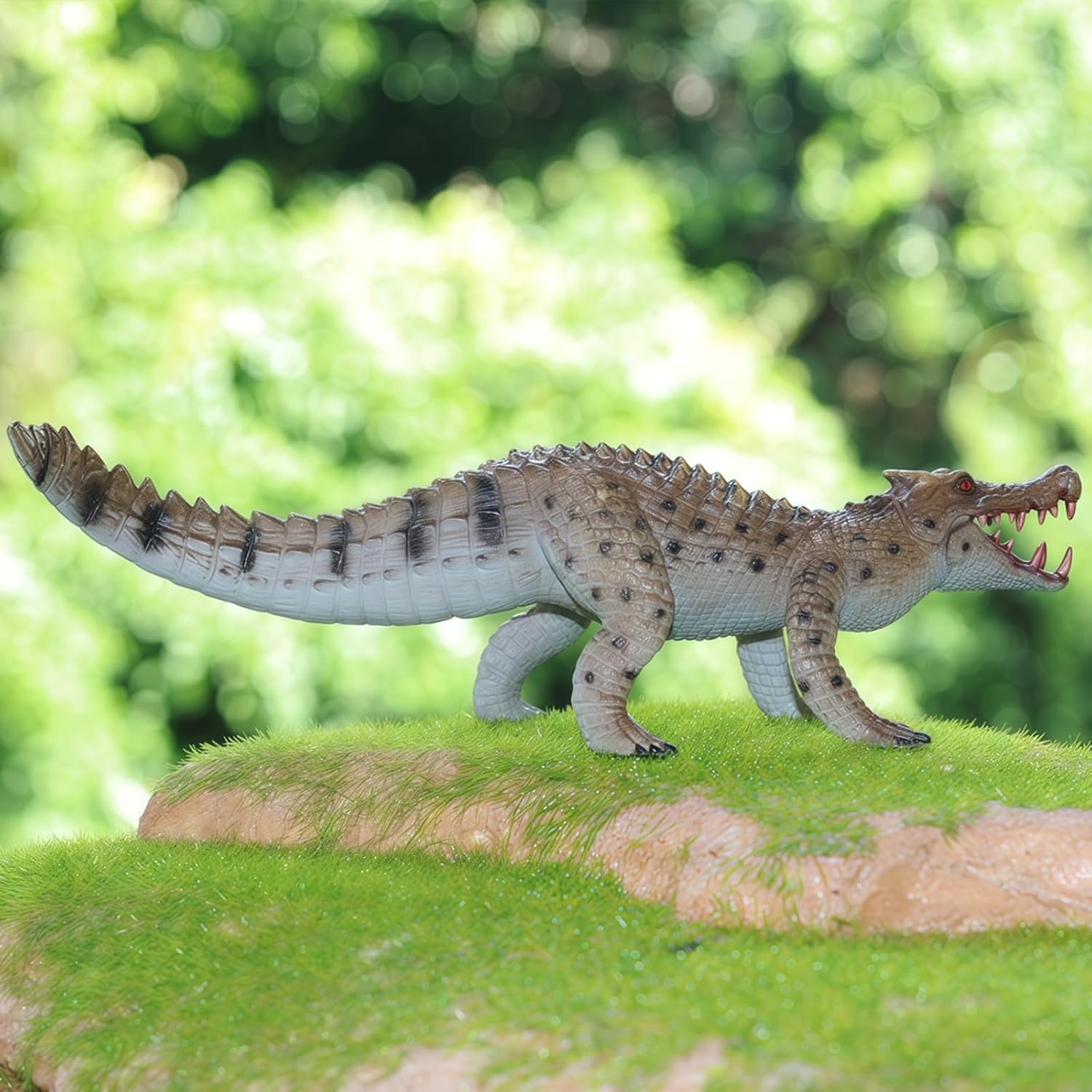 Gemini&Genius Kaprosuchus Animal Crocodile Action Figure Toy for Kids, Alligator Animal for Kids 3-5 Realistic Plastic Wildlife Figurine Toy for Toddlers