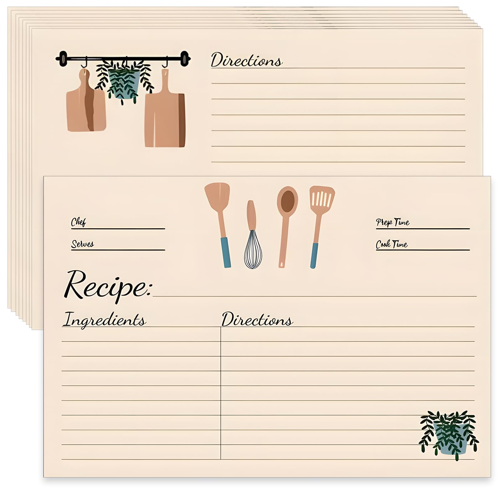 Photo 1 of 100 Sheets Recipe Cards, 4x6 In, Double Sided, Blank Cardstock Card