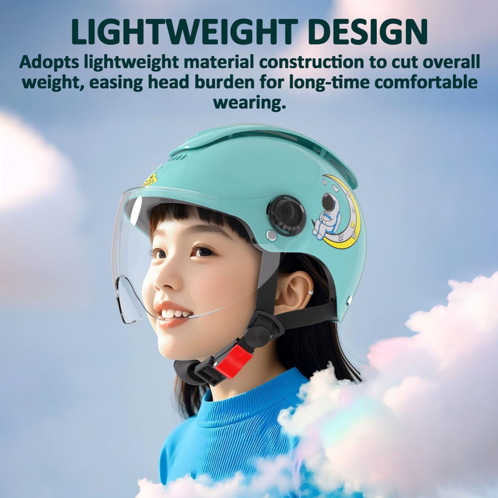 Casque De Moto Demi-Jet pour Enfants Homologué ECE 22.06, avec Visière Solaire, Motif Dessin Animé, pour Garçons Et Filles De 3 À 12 Ans.