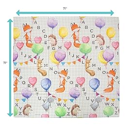 Toddleroo by North States - Superyard Folding ABC Animal Friends Baby Play Mat: Foldable Play Mat for Floors - Extra Large Playmat for Tummy Time - Indoor & Outdoor Use - 71 x 71 Inch