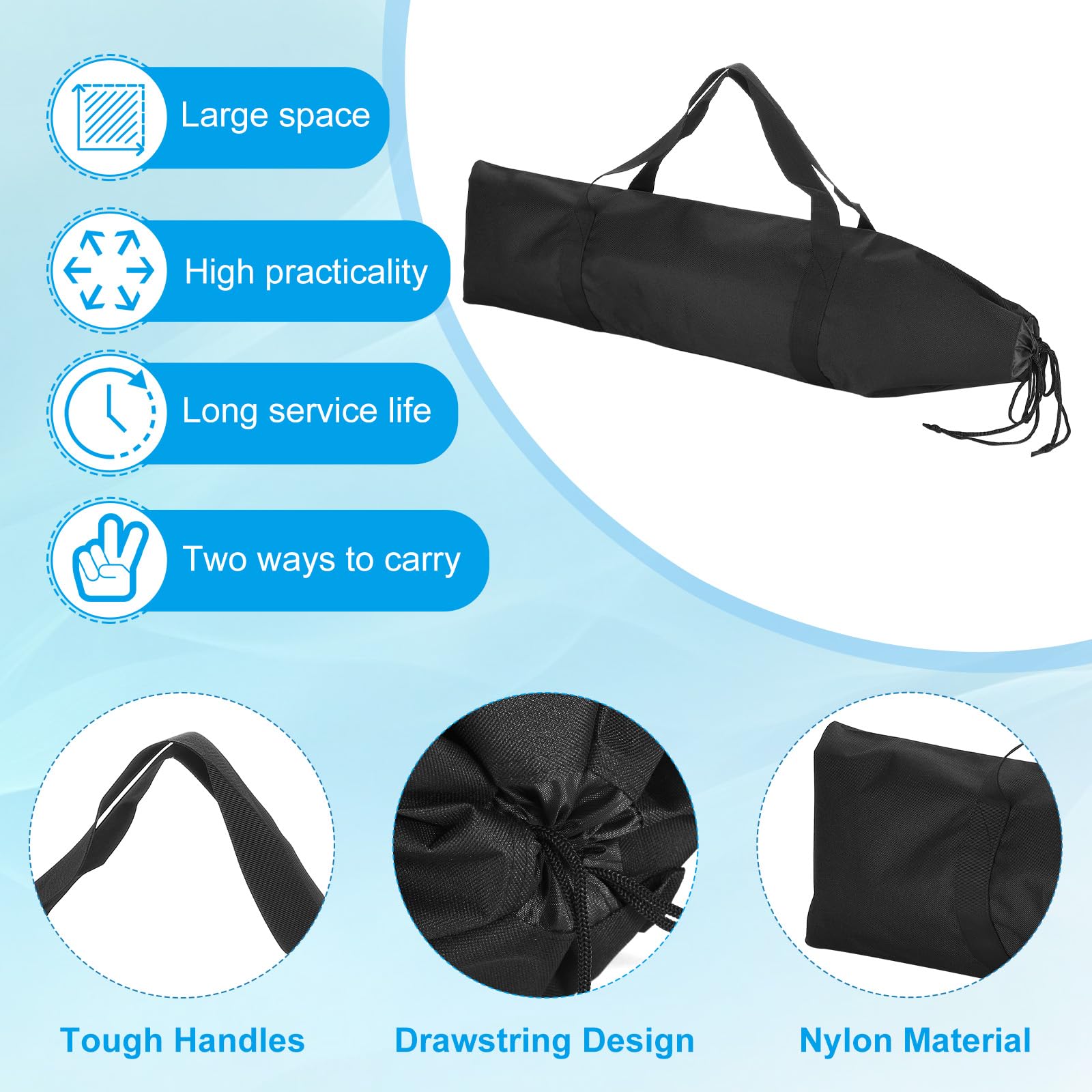 PATIKIL Estuche de Transporte para Trípode de 85x26 cm, 1 Pieza, Bolsa Acolchada de Nylon con Asas para Soportes de Luz, Trípodes y Accesorios de Fotografía, Negro