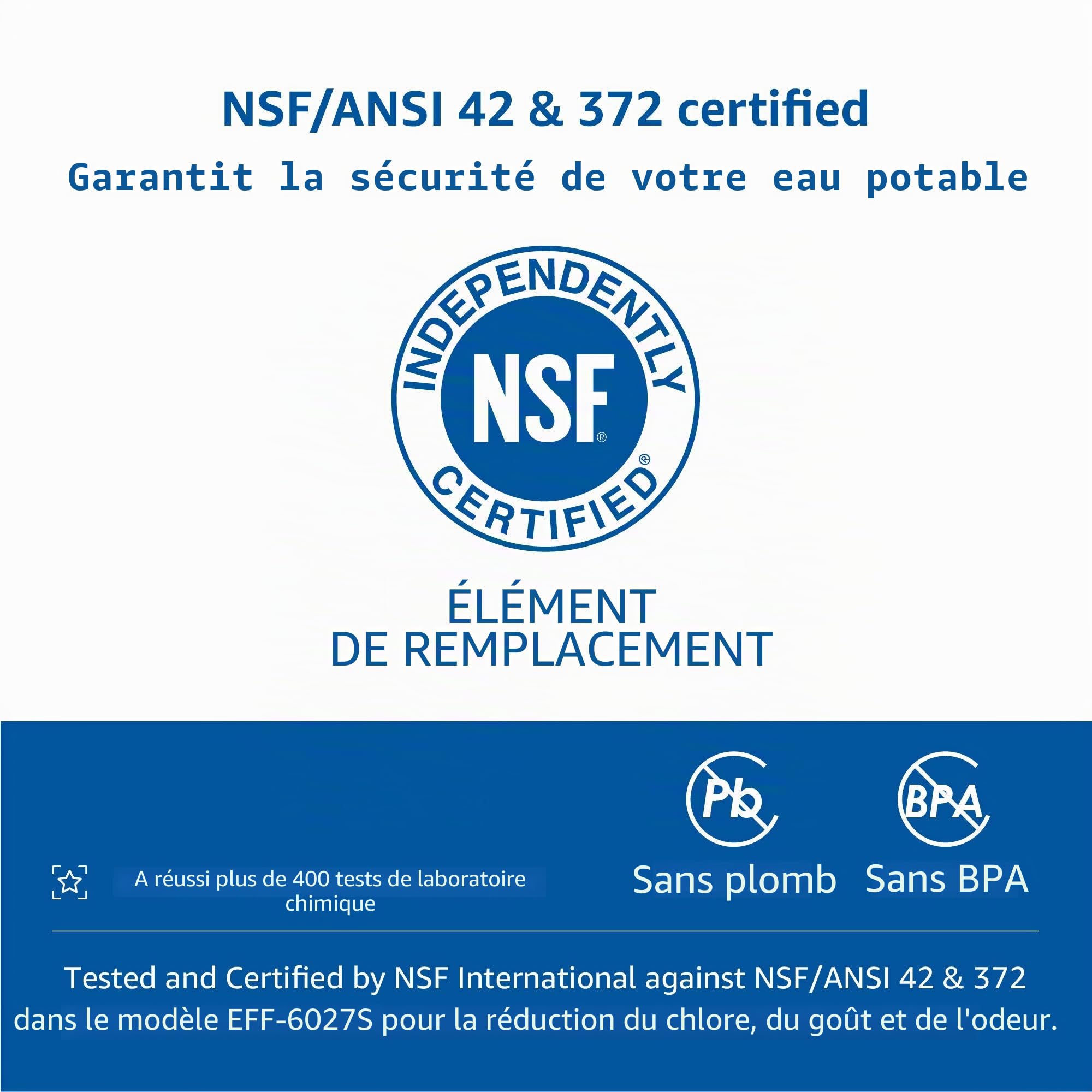 Waterdrop WD-F27 Filtre à Eau du Réfrigérateur, Compatible avec Samsung® DA29-00020B, HAF-CIN EXP, DA29-00020A, DA29-00019A, DA97-08006, DA97-08043ABC Kenmore 46-9101 HDX-FMS-2 (3)