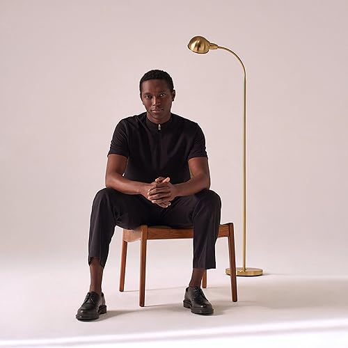 Miniatura 9 de Brightech Regent - Lámpara de pie LED, luz de poste de esquina independiente con cuello de cisne ajustable, lámpara delgada alta y brillante para