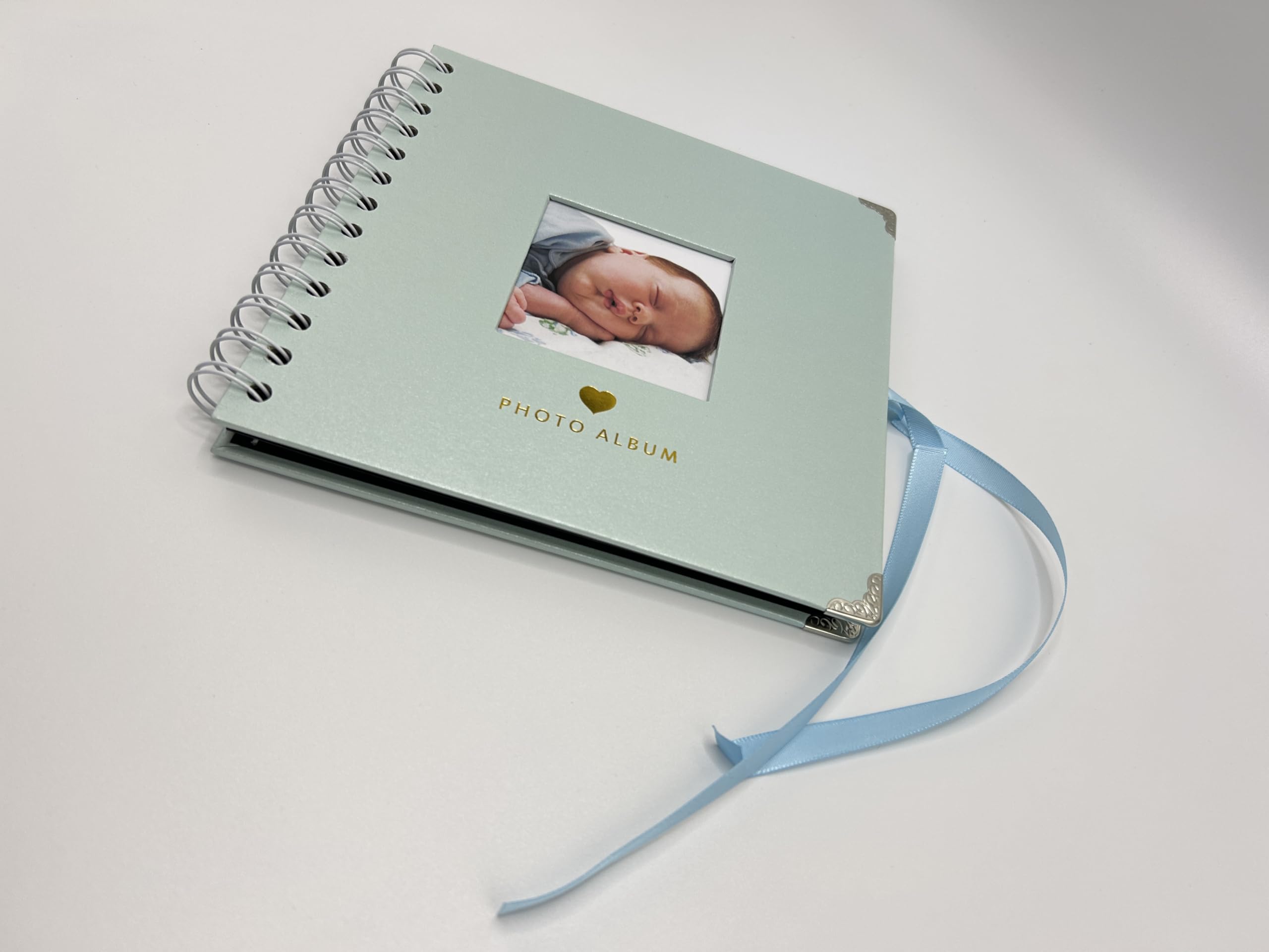 Luxury Personalized Photo Album DIY Scrapbook Personal Memory Holiday Family Book Pearl Blue With Window 30 Pages - Image 2