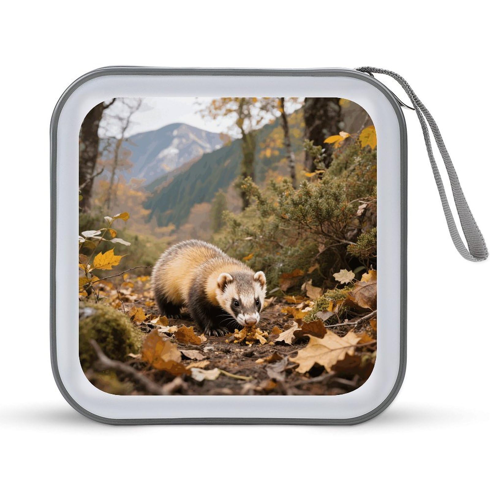 VstaDank Ferret - Badger DVD Case With Zipper Portable CD Case Hardshell DVD VCD Binder Storage Box EVA Protective Blu-ray Wallet 40 Capacity CD Wallet Movie Music Media Disc Wallets