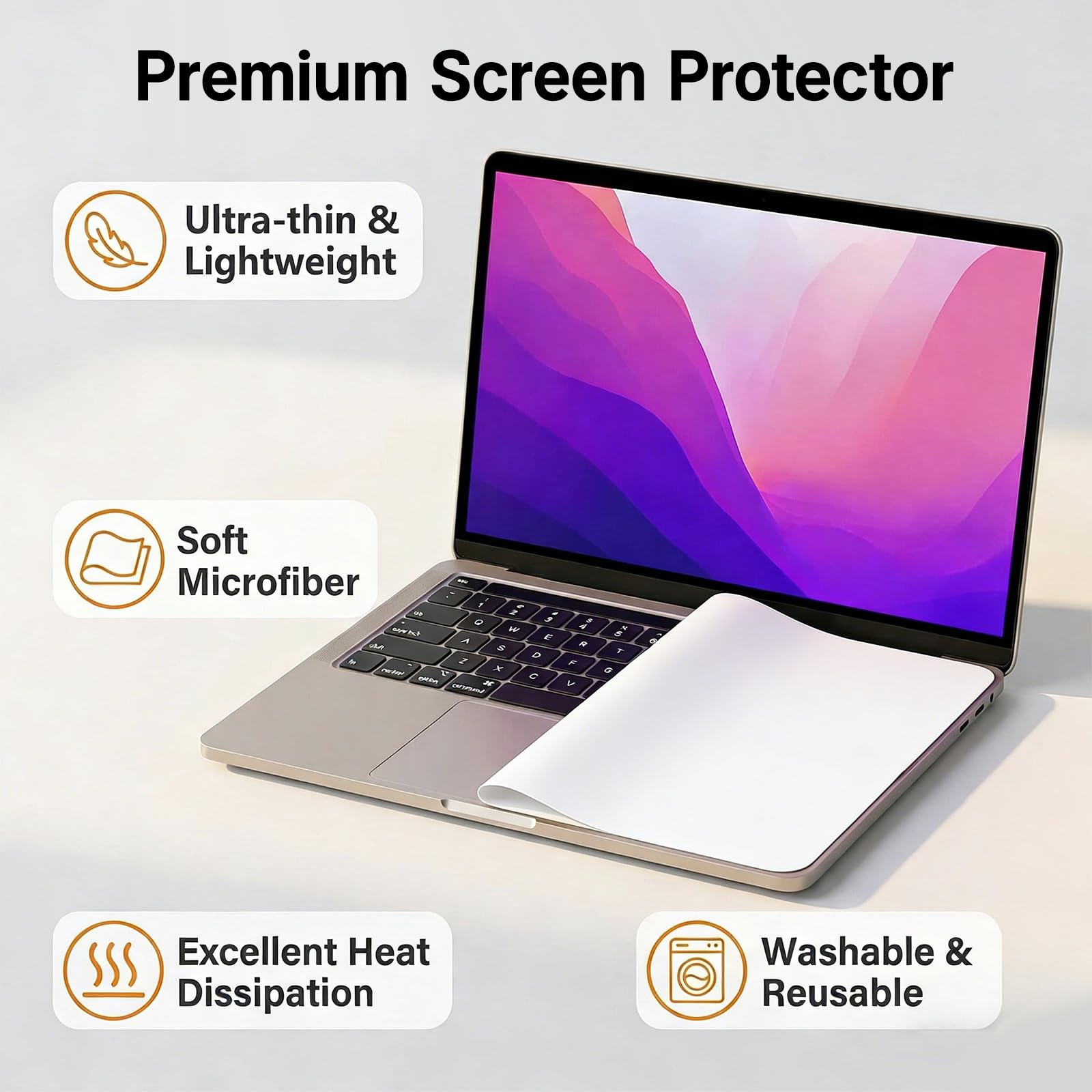 Protector de Teclado para MacBook Air 13, Protector de Teclado Portátil Ultra fino, Compatible con MacBook Air 13 Pulgadas, Diseñado para Proteger tu Teclado de Polvo y Arañazos
