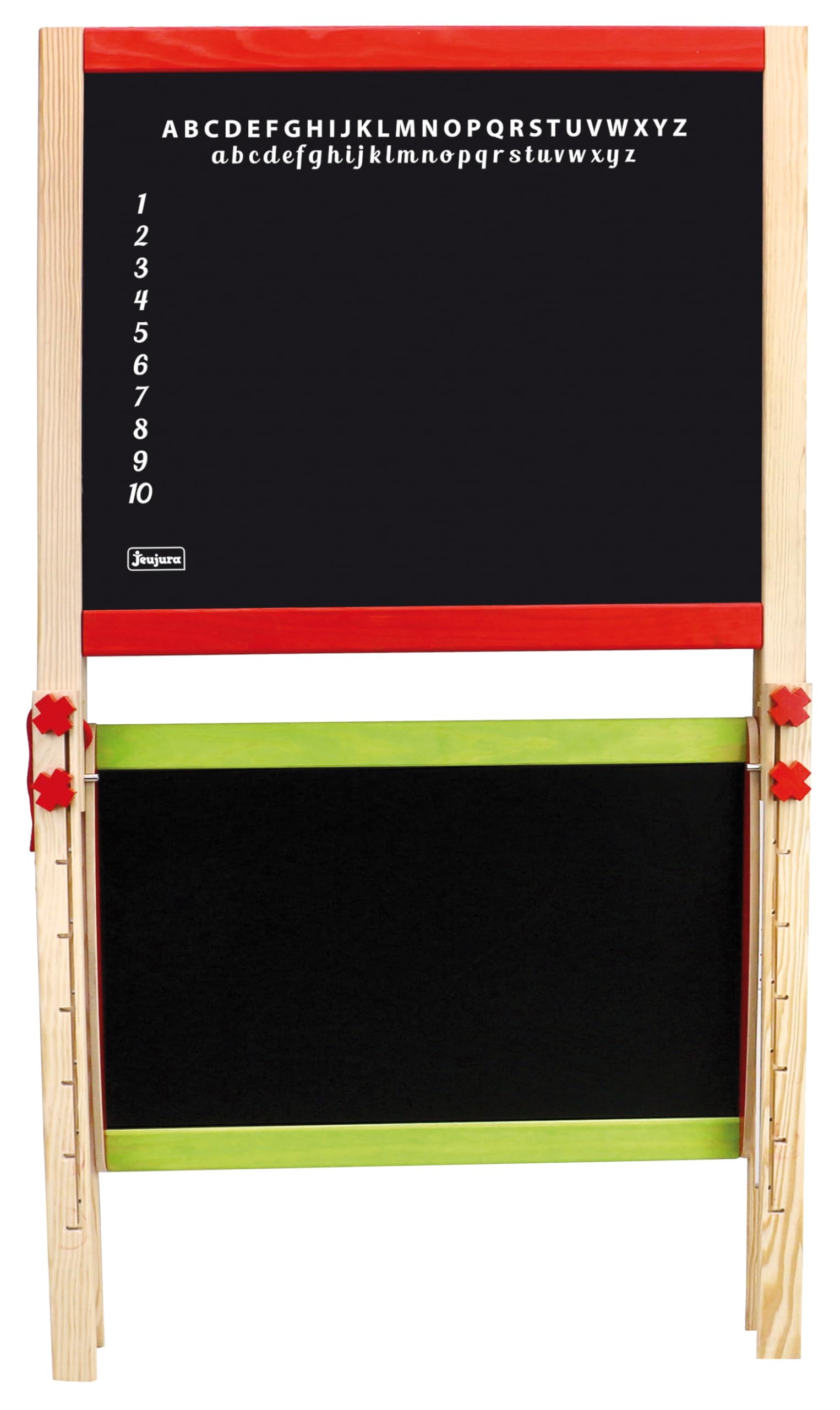 JeuJura - 8762 - Grand Tableau Multifonctions Réglable - Multifonctions Avec Accessoires - Ecrire - Dessiner - Ardoise Magnétique et à craie - A partir de 3 ans, Blanche