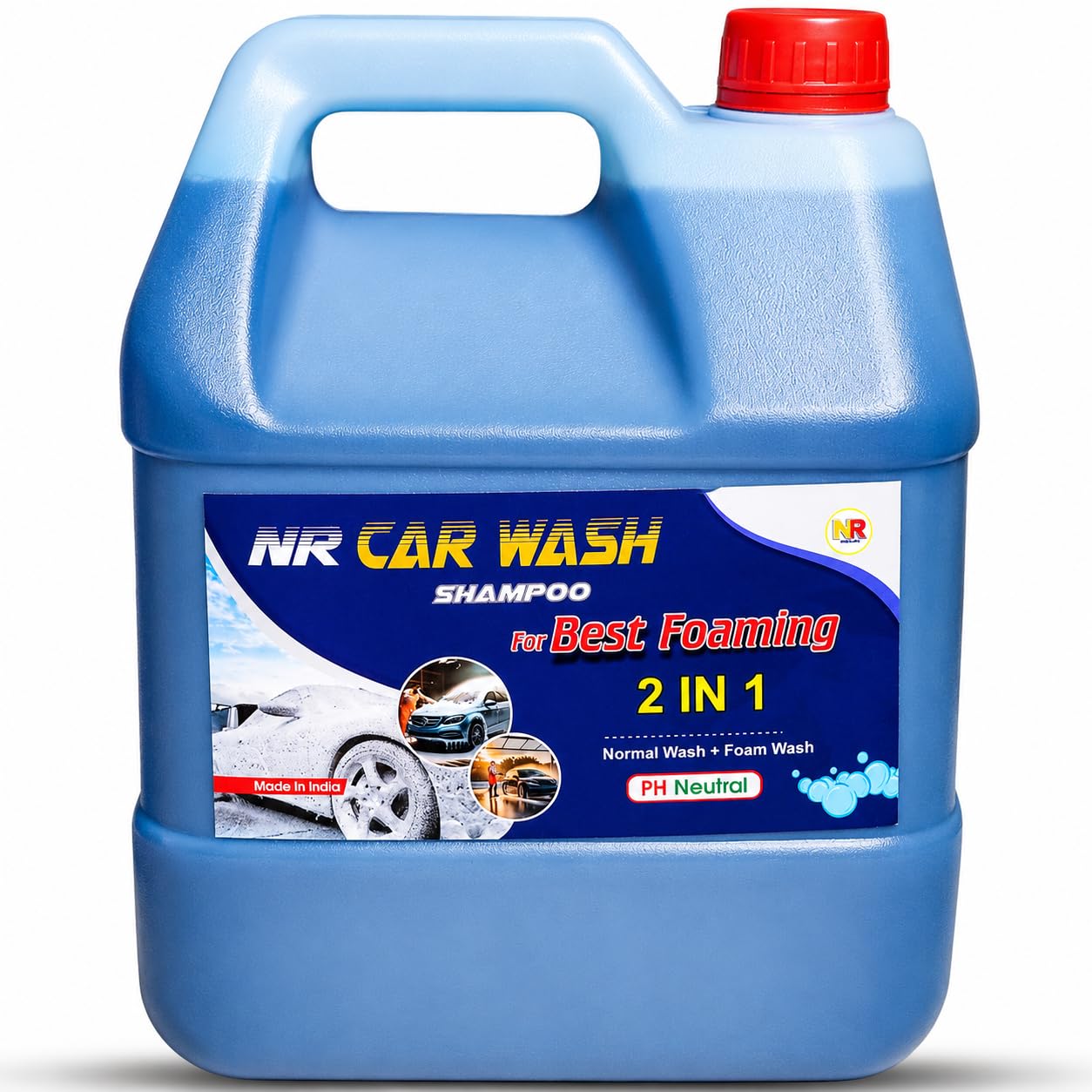 Nitto Rai Nr Car Wash Shampoo 5Ltr, With1 Free Microfiber Cloth, Ph Neutral Car Wash Shampoo For Foam Wash And Normal Wash