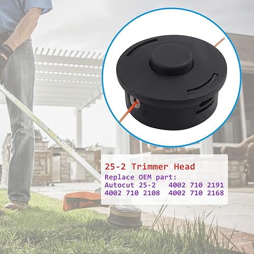 Miniatura 2 de 4002 710 2108 Cabezal de recortadora de cuerda 25-2 Bump Feed Dual Line 0.394 in x 1.0LHF para Stihl FS55 FS55R FS56RC FS85 FS90 FS90R FS110 FS110RX