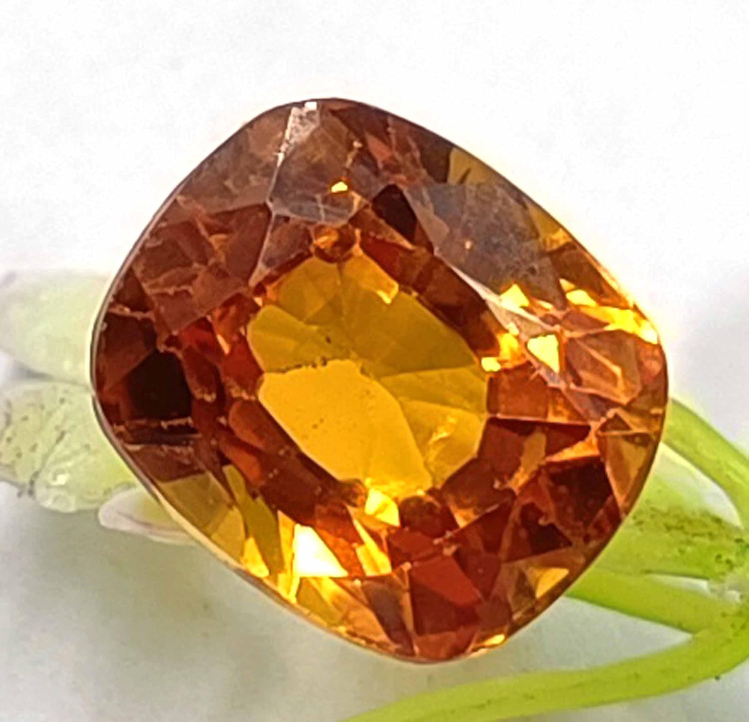 Globalgems Orange Sapphire 3.60 Carat Natural Certified Loose Gemstone Faceted Cushion Cut Gemstone from Sri Lanka Gems for jewelry Making Stone
