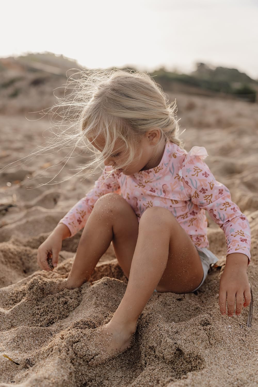 Little Dutch CL24048172 Schwimmshirt mit Rüschen Langarm - Ocean Dreams rosa (Gr. 62/68)