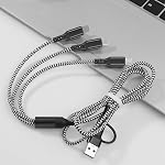 2Pack Multi Charging Cable, USB A/C Multi Charger Cable 5 in 1 Fast Charging Cord with Micro USB Type C Port, Multi USB Cable for Phone 17 16 15 14 13 12 11 X 8 6 Samsung Tablet and More -1.2M