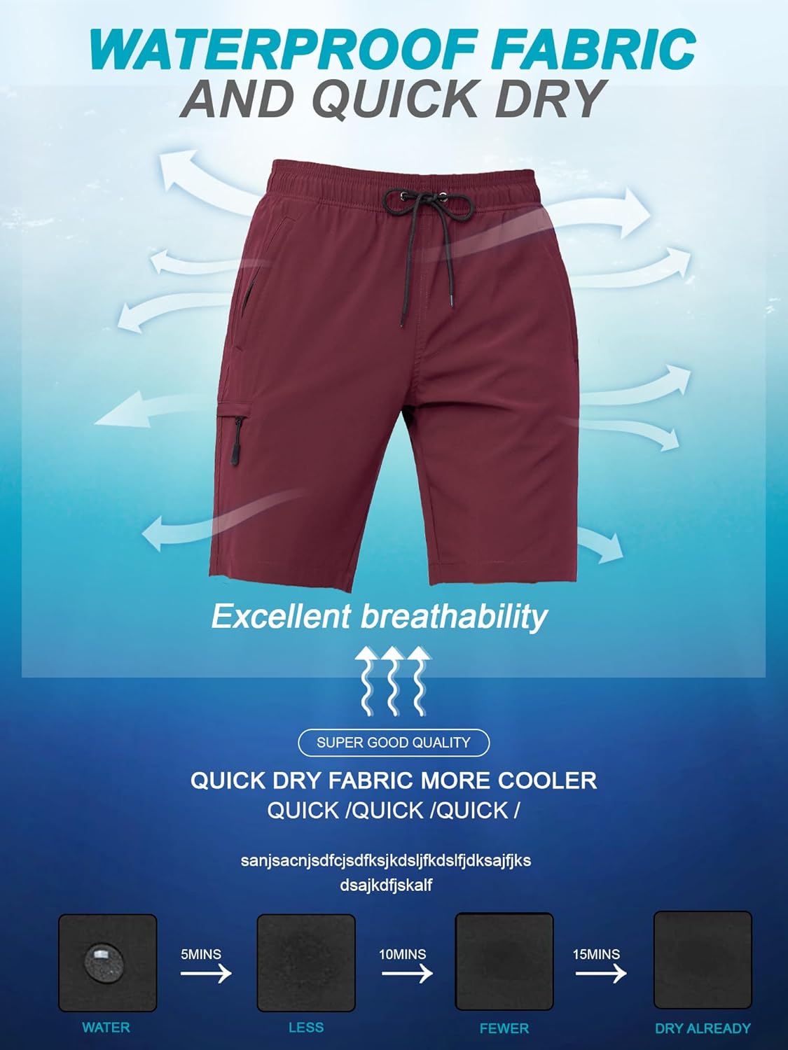 SILKWORLD Mens Swim Trunks with Compression Liner Quick Dry 9" Bathing Suit Summer Beach Swimming Shorts with Zip Pockets - Image 4