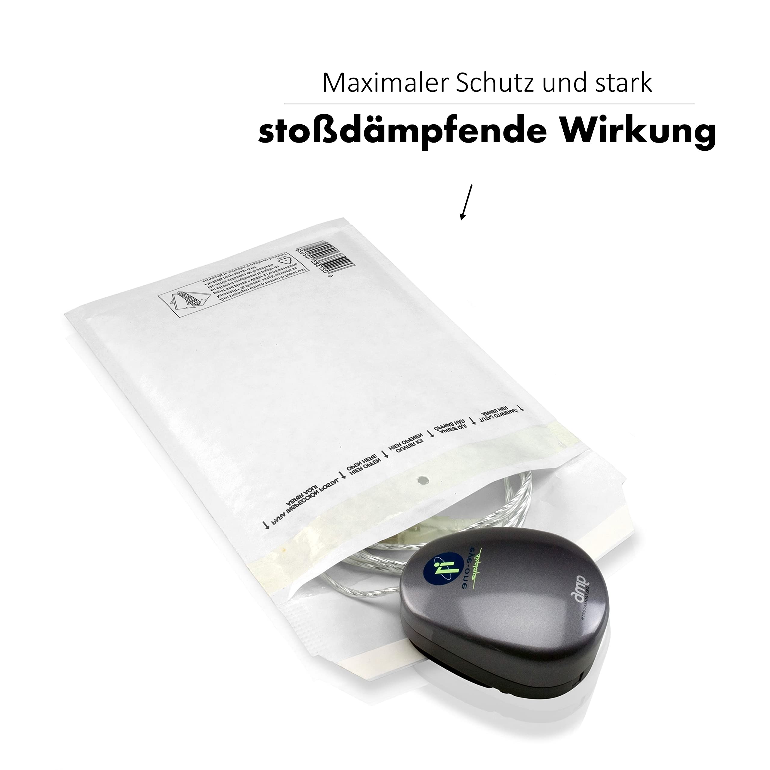200 Stück Luftpolstertaschen A4 250 x 350 mm Gr.7 (G) weiß selbstklebend - Kraftpapier Luftpolsterumschläge mit Luftpolsterfolie - Luftpolster Versandtaschen für Bücher & Warensendung