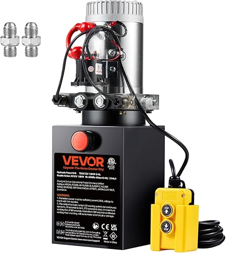 Miniatura 18 de VEVOR Unidad de Potencia Hidráulica de 8 Quart, Bomba de Remolque de Descarga de Doble Efecto, Tasa de Flujo de 0.91 GPM, Presión Máxima de Alivio