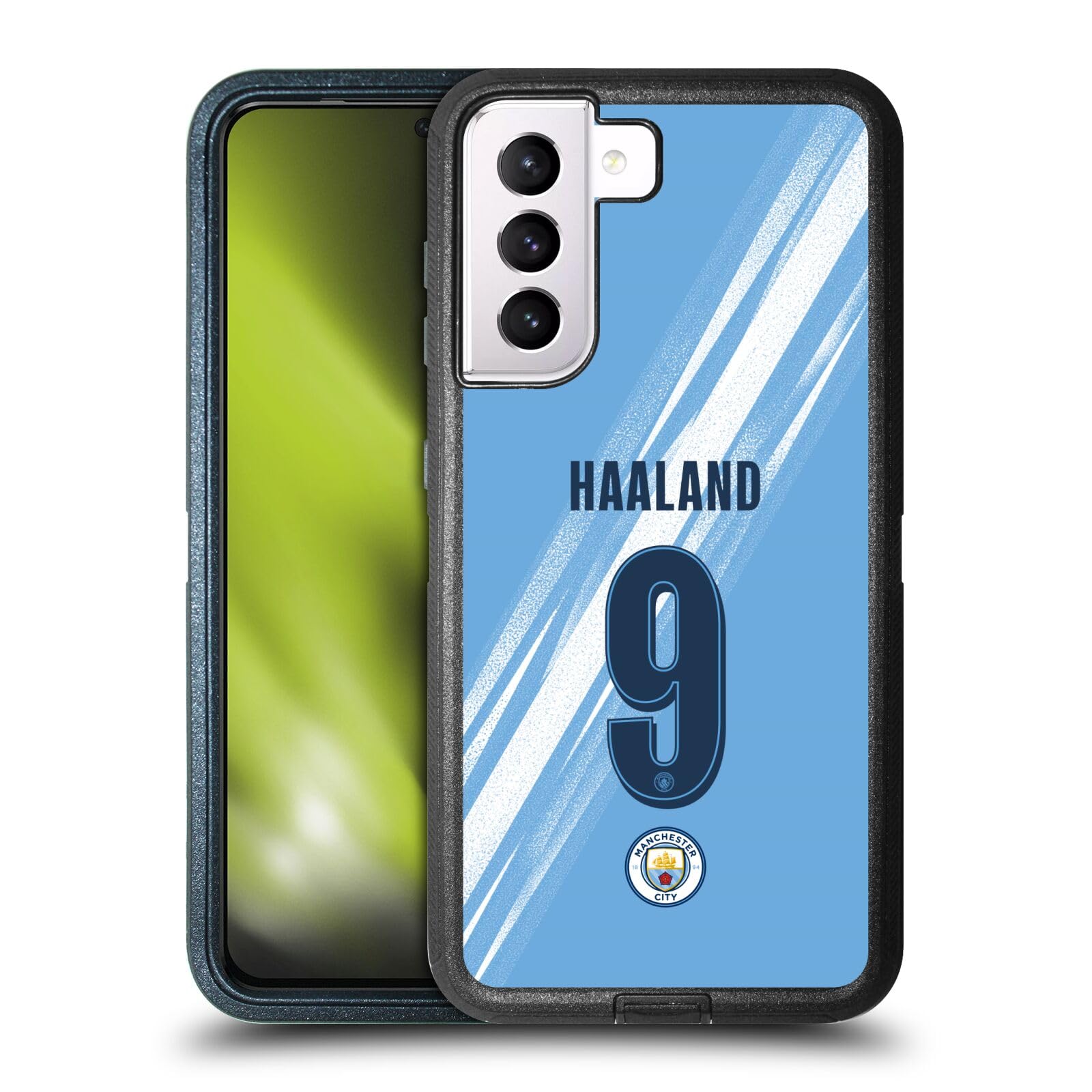 Head Case Designs Officially Licensed Manchester City Man City FC Erling Haaland 2025/26 Players Home Kit Ultra-Armoured Shockproof Case [Military Grade] Compatible With Samsung Galaxy S21 5G