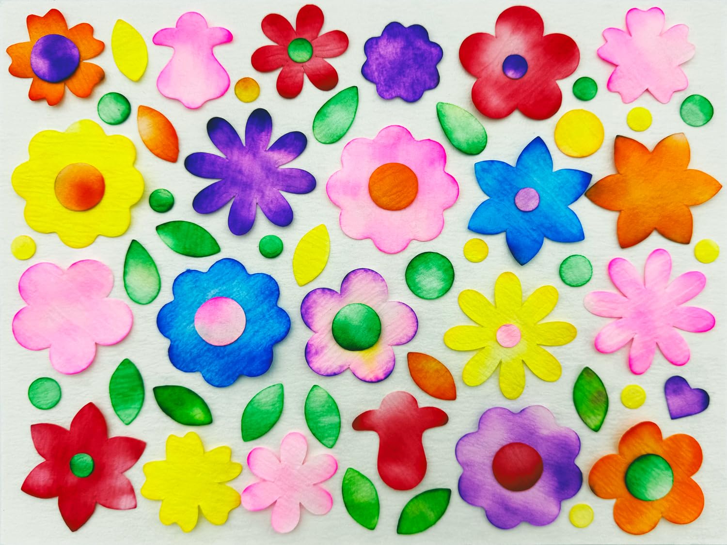 Roylco Blots of Flowers - Pre-Cut Blank Floral Shapes for Classroom Crafts & Learning Activities, Unique Blot Paper for Watercolor & Marker Art - Easy 3D Arts & Crafts Supplies for Kids