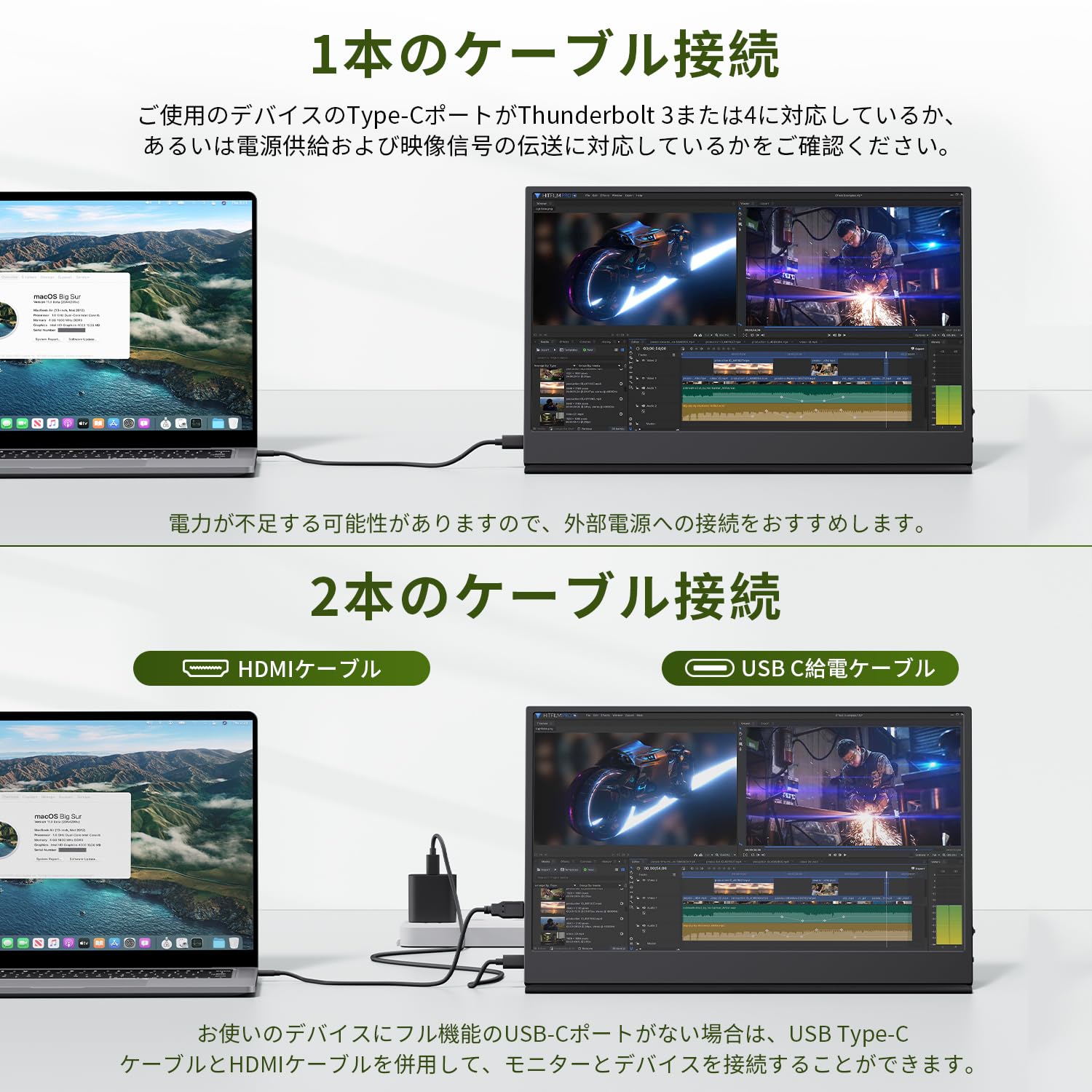 Amazon.co.jp: KEEPTIME モバイルモニター 13.3インチ 4K モバイル
