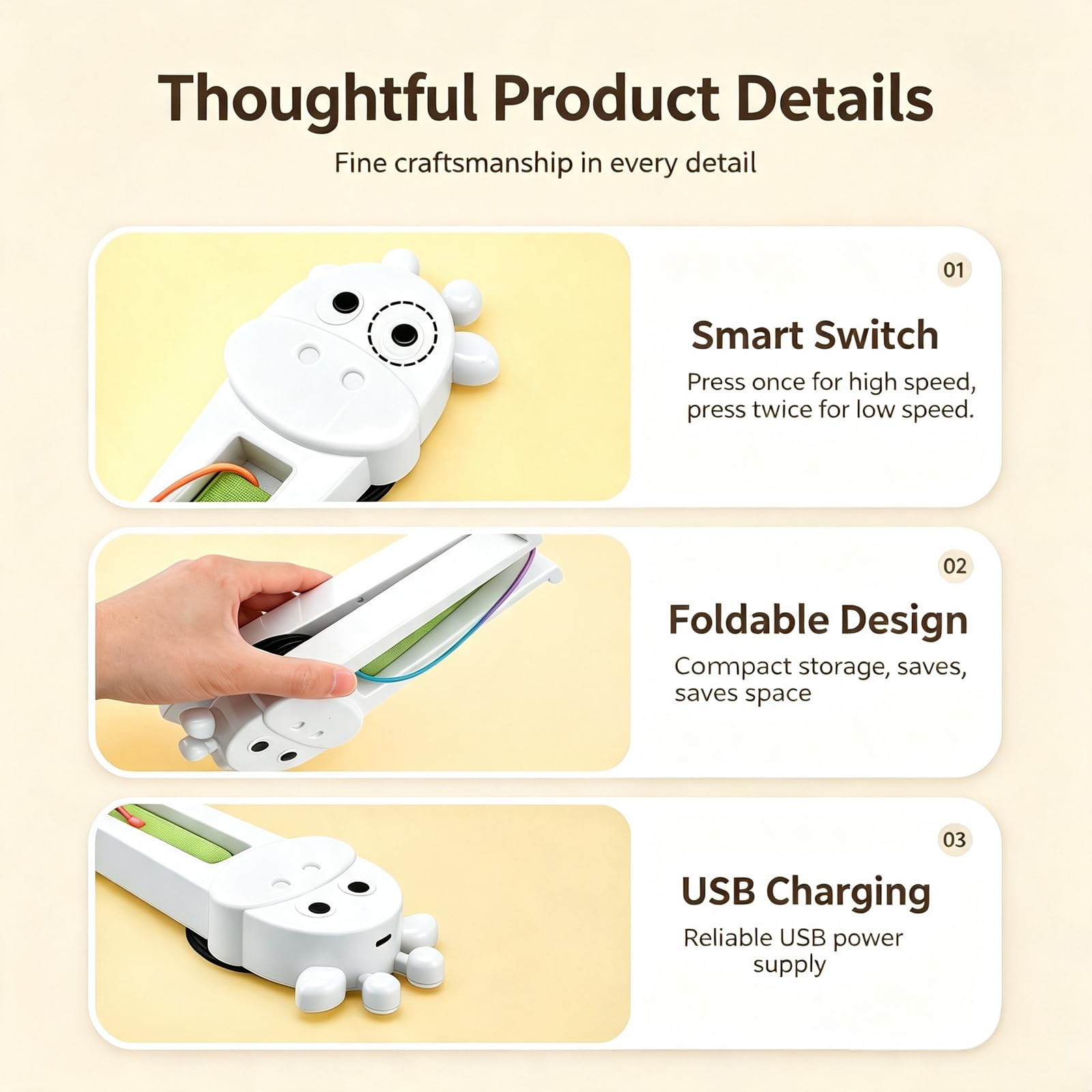 Adius Juguete Interactivo para Gatos, Cuerda Recargable por USB de Movimiento Automático para Montaje en Pared, Hogar Diversión Estimulación Mental Simulación de Caza (2)