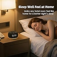 Vista 3 de Buffbee Pro 2ª generación - Batería recargable mejorada Máquina de ruido blanco 3 en 1 para dormir, reloj despertador y altavoz Bluetooth, 25