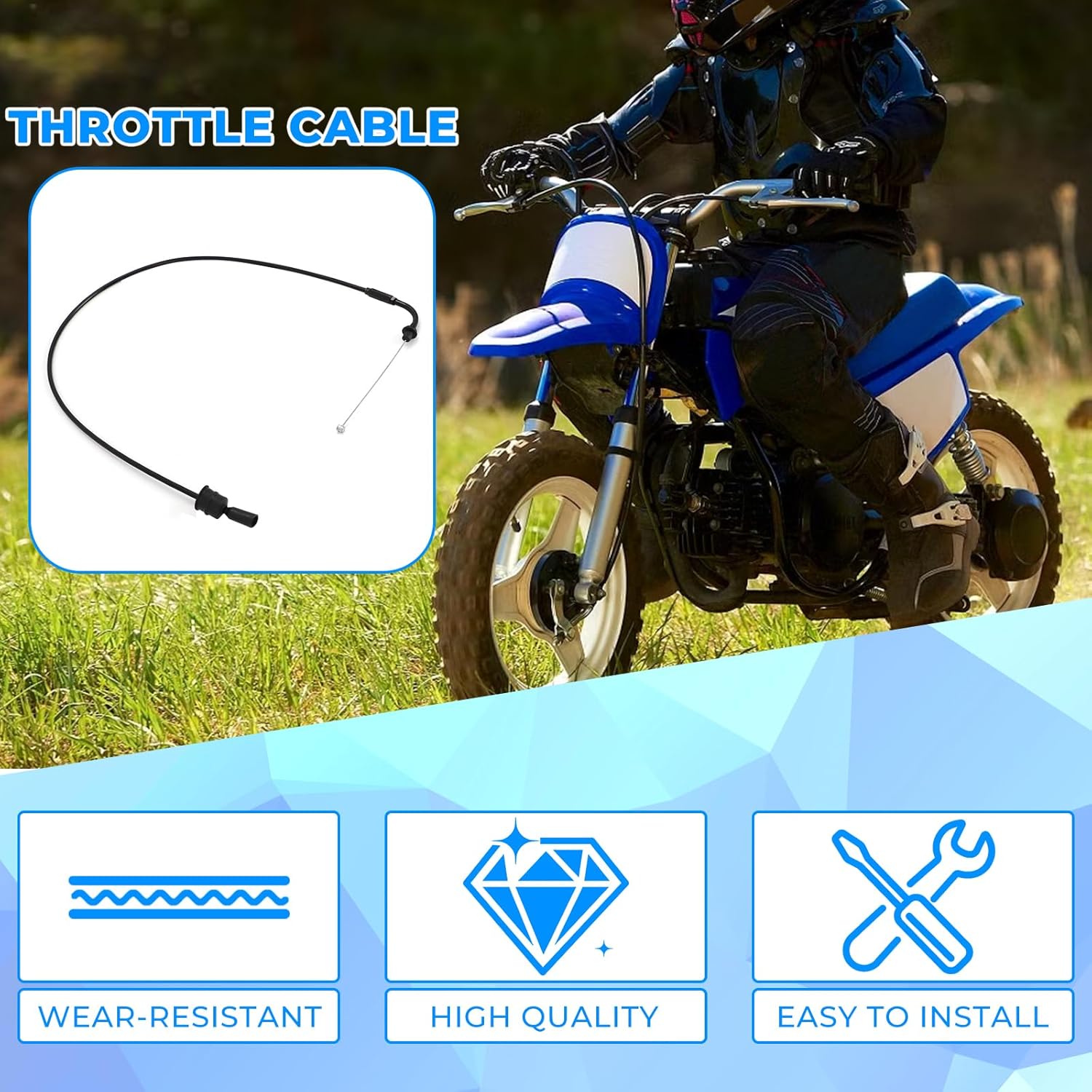 AUTOVIC Single Throttle Cable for Yamaha PW50 1981-2002 Throttle Cable for Oil Pump