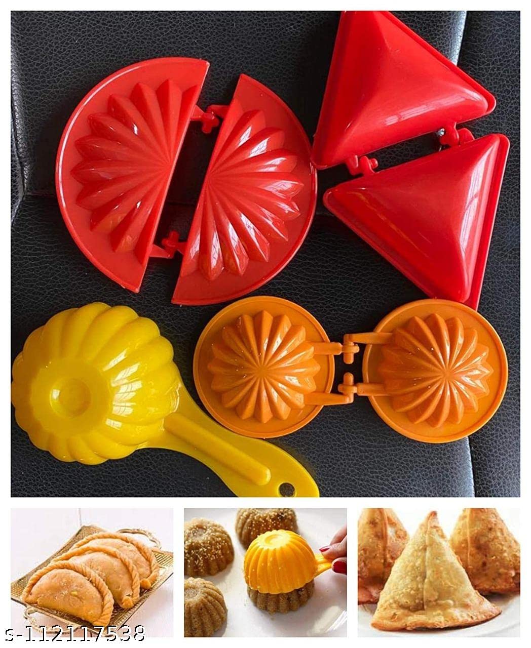Dumpling Pie Maker Mould Dough Press Kitchen Tool for Gujiya, Samosa, Laddu and kachori (4 Pieces)