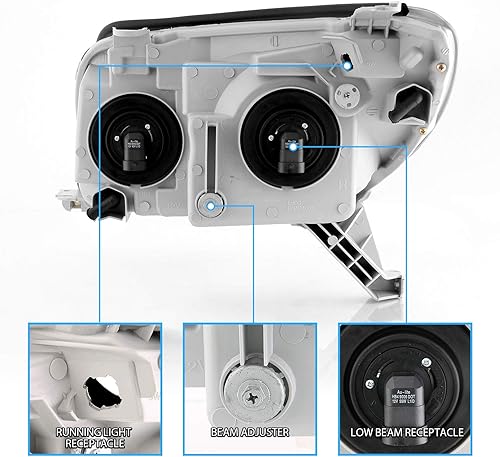 Miniatura 5 de AmeriLite Par de faros delanteros de repuesto negros para Toyota 4 Runner Sport SUV 03-05 - lado del pasajero y del conductor