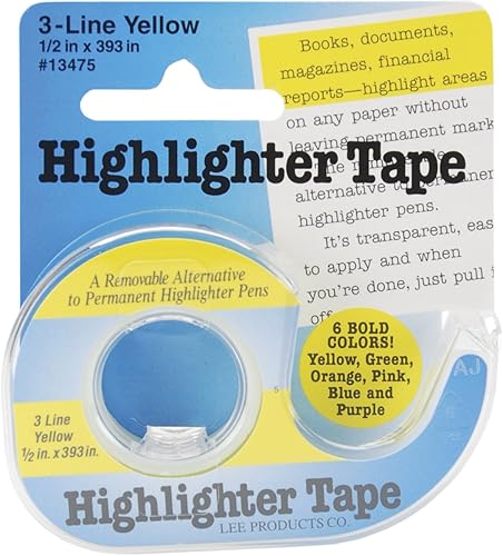 Lee Products - Cinta resaltadora, 1/2 x 393 pulgadas