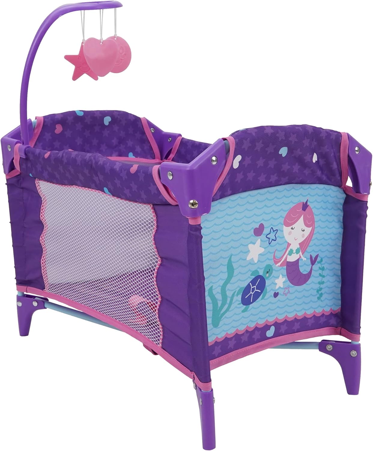 509 Crew Mermaid Dream n Fun Doll Play Yard - Kids Pretend Play, w/Mobile, Folds for Easy Storage & Travel, Pack & Play, Ages 3+