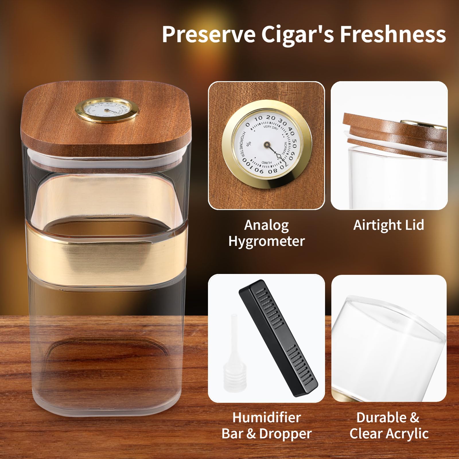 Elegantes Zigarren-Set: Humidor, Aschenbecher, Zigarrenabschneider | Perfektes Zubehör Für