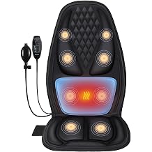 Back Massager with Heat with 8 Motors, Massage Chair Pad, Seat Massager with Back Traction for Full Body Massage, Massage Cushion for Home/Office/Father's Day