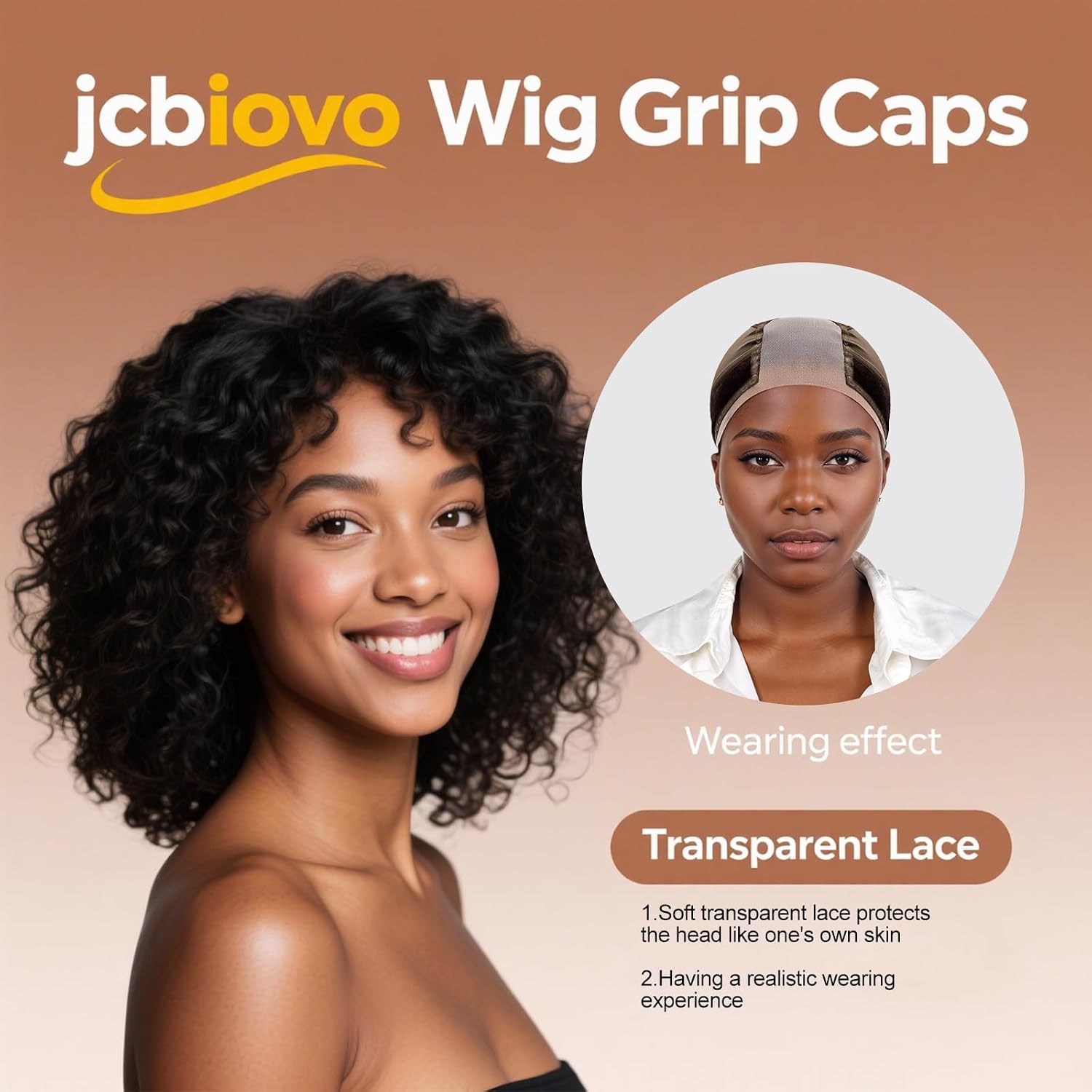 Lace Wig Grip Cap for Women,4x5 Transparent Lace,to Keep Wig in Place,Adjustable Gripper,Make Your Wig Be Glueless.