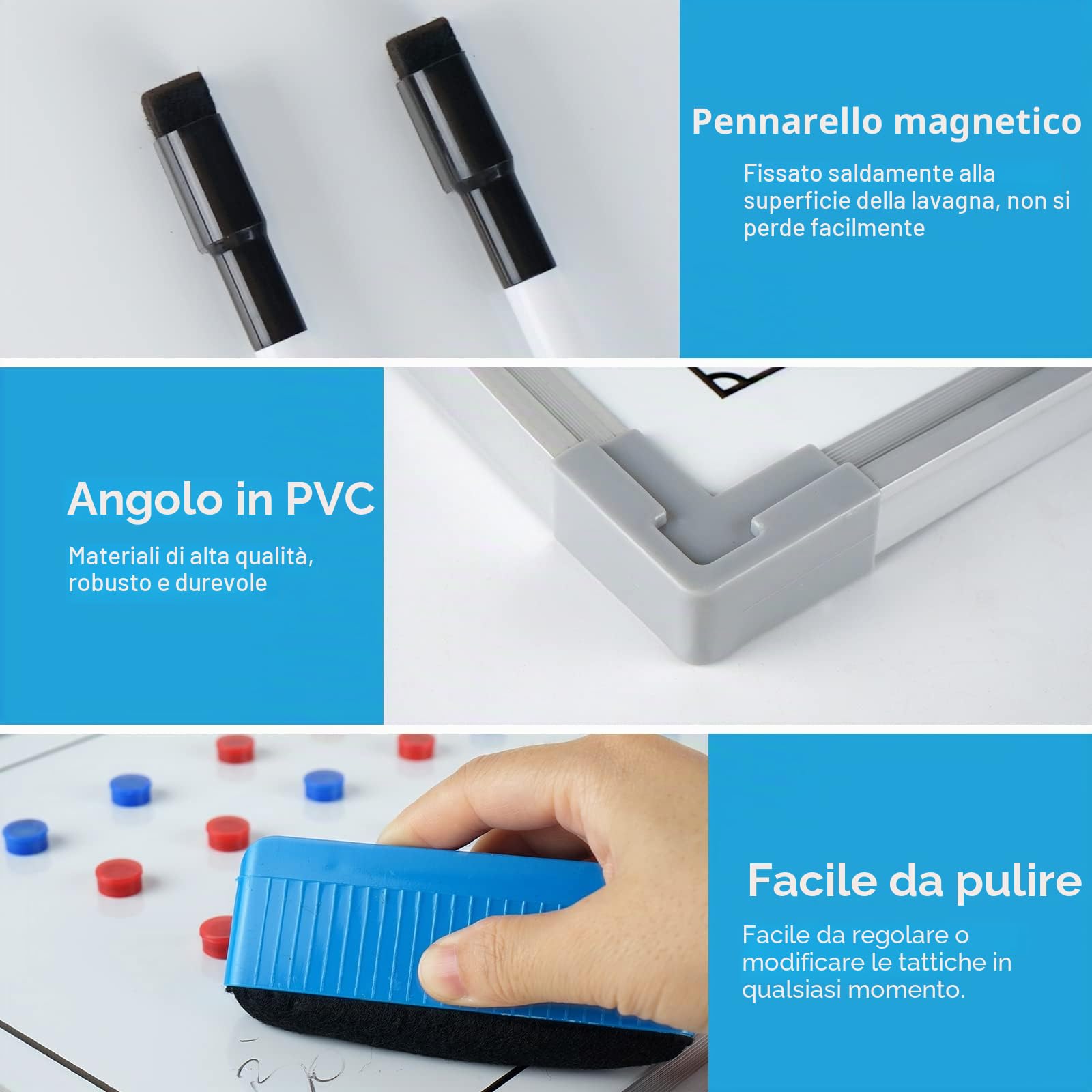 Cartella Tattica per Allenatore di Calcio, RoseFlower Lavagna Magnetica Calcio Attrezzatura da allenamento con Penne, Gomma, Spazzola - Coach board per Organizzazione Giocatori Tattiche e Strategie #4