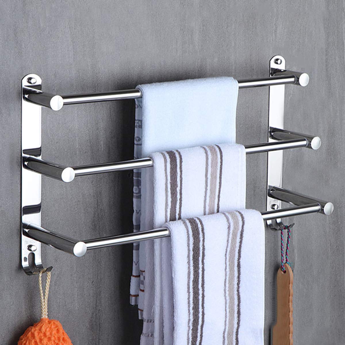 Porte-serviettes acier inoxydable 304 mural 40 cm multifonction cuisine