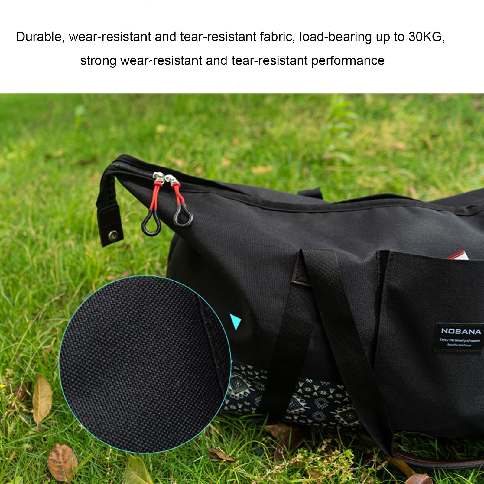 Borsa Spiaggia Pieghevole Grande In Tessuto Oxford 600D - Impermeabile E Antisabbia - 6 Tasche - Leggera (270g) E Multiuso - 4