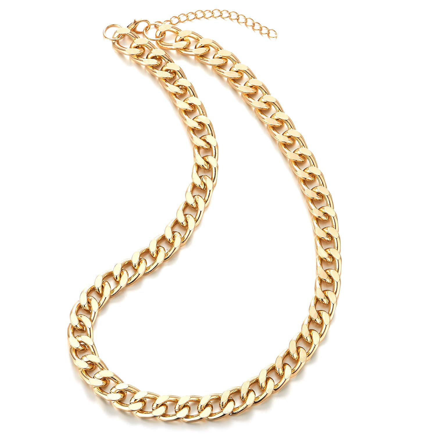 COOLSTEELANDBEYOND Classica Oro Collana Girocollo Choker Statement Pendente Collana, Grande Barbozzale, Cool, Abito da Sera, Leggero