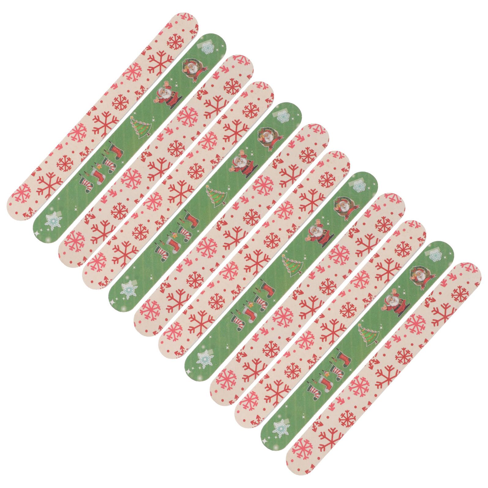 Lot de 12 Limes à Ongles de Noël en Grains Manucure et Pédicure Motifs Festifs Assortis Légères et Portables Accessoire DIY pour Modelage et Polissage des Ongles Naturels et