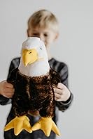 Vista 6 de The Petting Zoo Peluche de águila calva, regalos para niños, animales salvajes del zoológico Onez, juguete de peluche de águila calva de 12 pulgadas