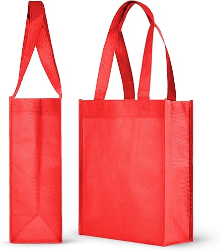 Pack de 25 bolsas reutilizables para regalos, fiestas, almuerzo., Rojo