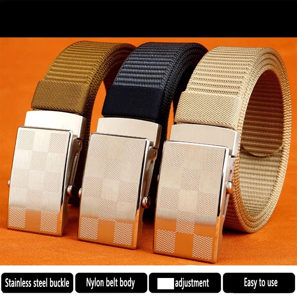 1 pezzo di nylon casual con fibbia in acciaio inossidabile cintura regolabile da uomo viaggio all'aperto cinture in vita vintage for jeans Per Uomo